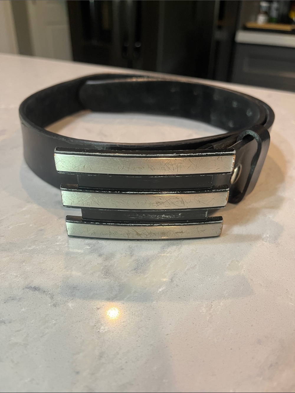 Men's Adidas Black Leather Golf Belt